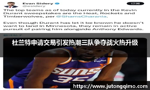 杜兰特申请交易引发热潮三队争夺战火热升级